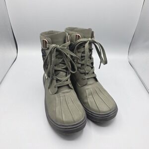 Merrell Holly Boots Womens 6 Olive Green Quilted Waterproof Winter Rain Booties